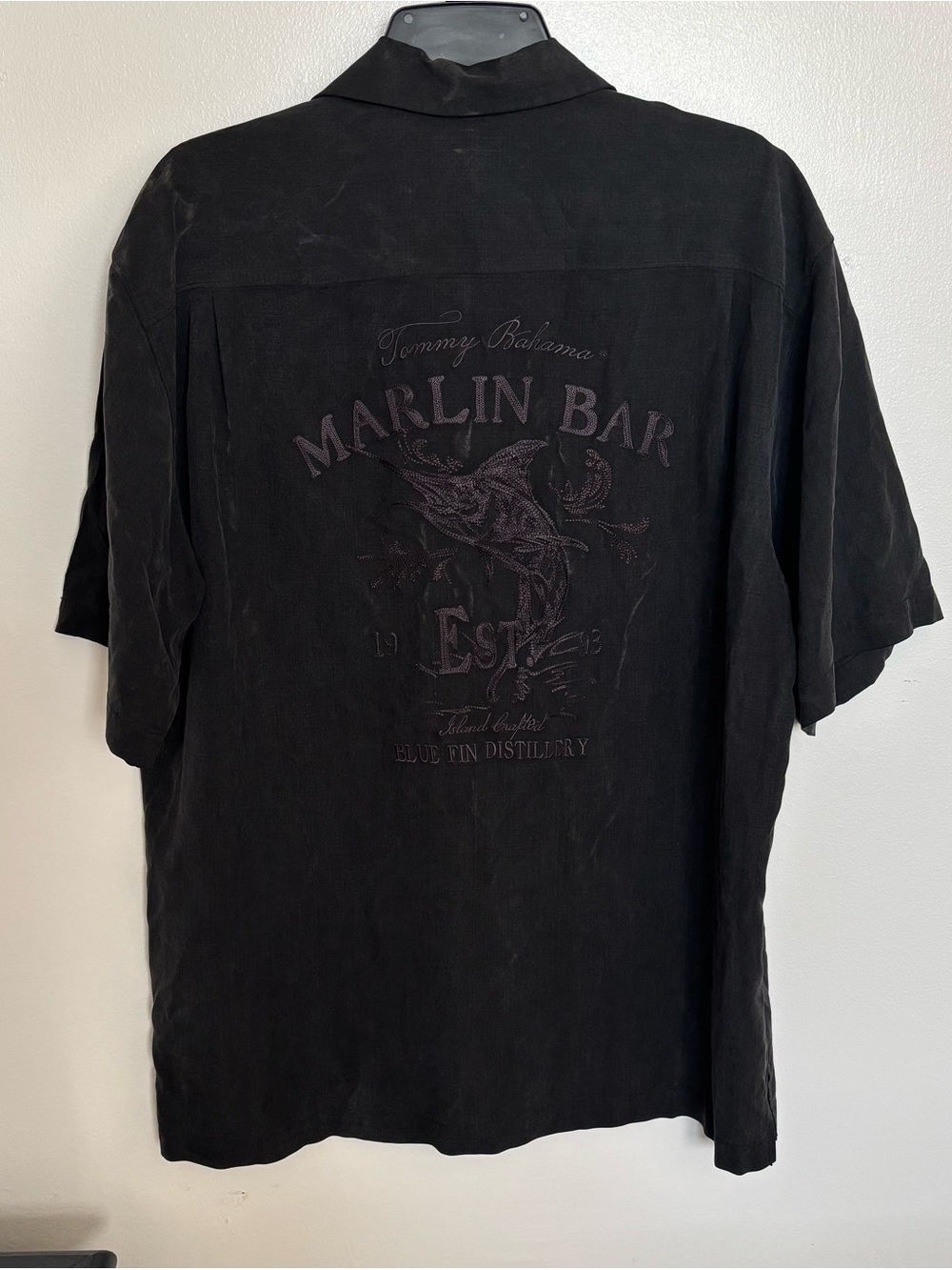 Tommy Bahama Marlin Bay Black Short-Sleeve Camp Shirt